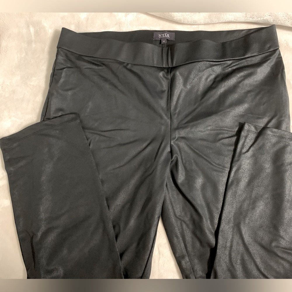 NYDJ Charcoal Faux Leather Pants NWOT